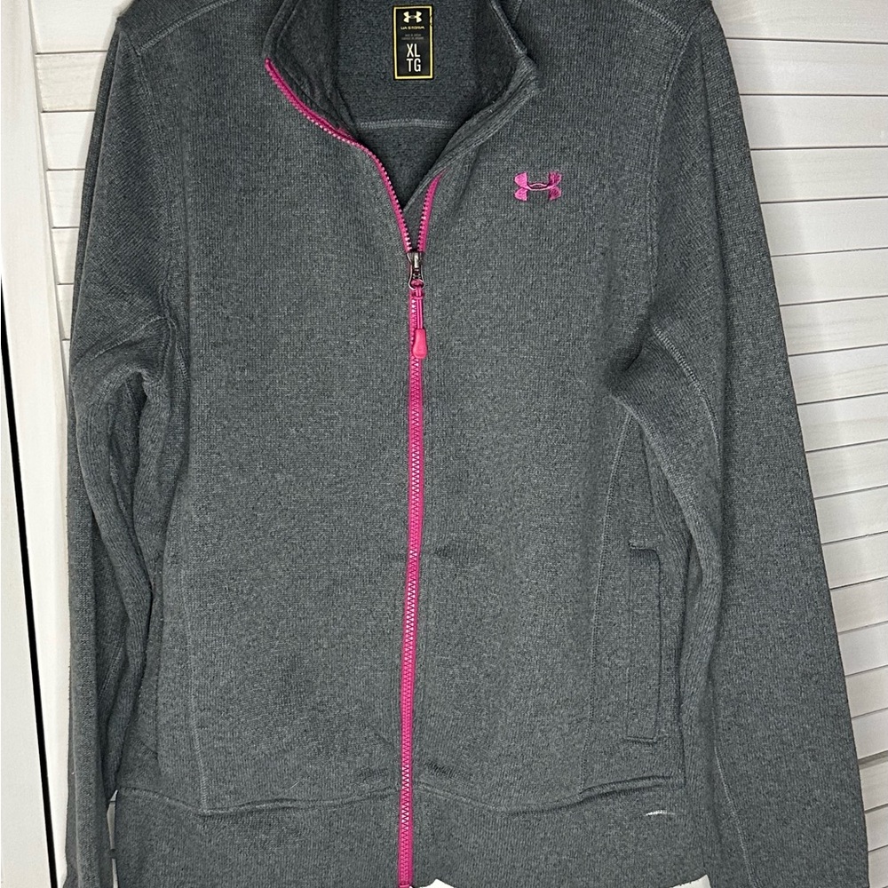 Women’s XL Under Armour Gray Jacket with Pink Accents